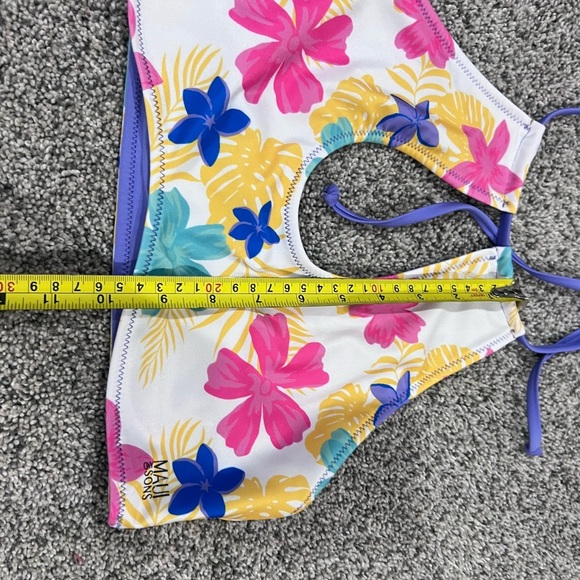 NWT! Maui And Saints Two Piece White Lilac Floral Swimsuit Size L - Picture 6 of 8